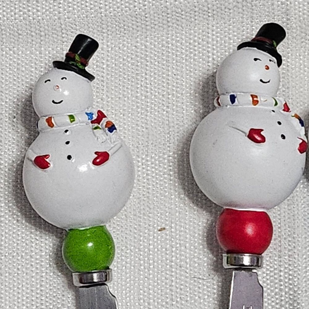 Jasco Mainstreet‎ Collection Holiday Spreaders Snowman Handles Festive Kitchen - Picture 5 of 16